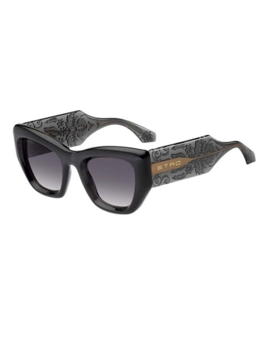 Etro Black Gloss Cat-Eye Sunglasses with Gold Logo main image 7
